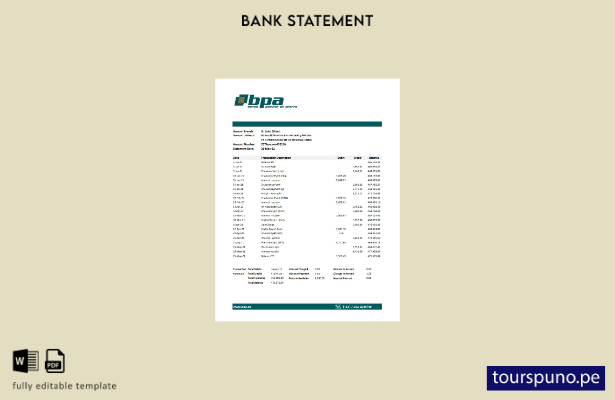 listo para imprimir plantilla de excel de extracto bancario del Banco Popular de